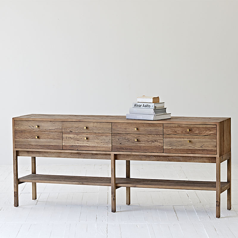 Wooden Furniture, American Retro Antique Furniture, Century-Old Recycled Elm, Solid Wood Sideboard