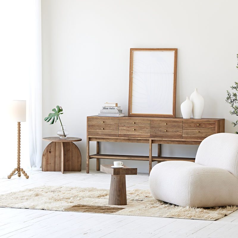 Wooden Furniture, American Retro Antique Furniture, Century-Old Recycled Elm, Solid Wood Sideboard