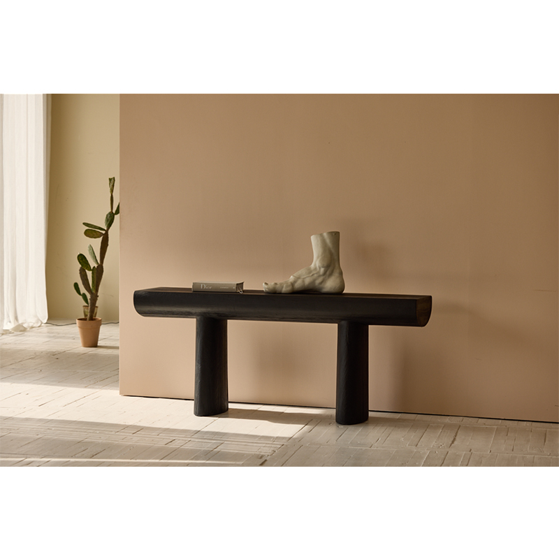 Wooden Furniture Wabi-Sabi New Chinese Style 100-Year-Old Recycled Pine Wood Simple Style Black Solid Wood Long Table