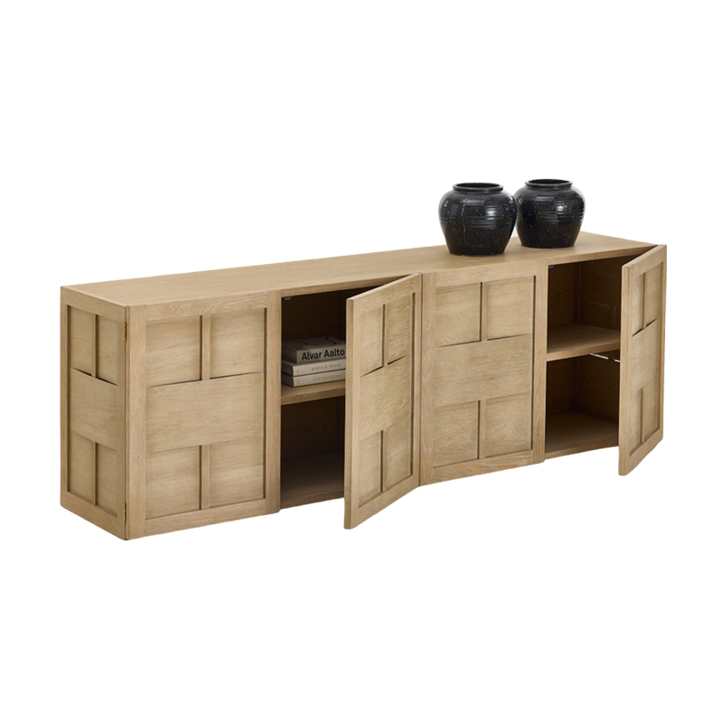 Wooden Furniture Wabi-Sabi New Chinese Style Modern Minimalism Light Wooden Cabinet Imported White Oak