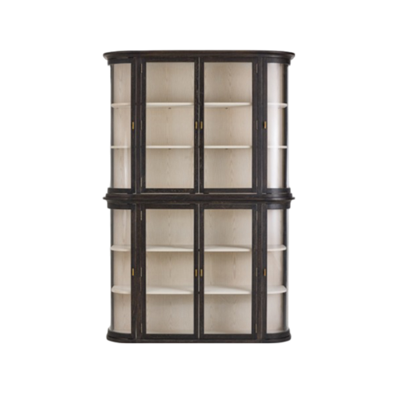 Wooden Furniture Wabi-sabi New Chinese Modernism With Classic Modern Minimalist Style Glass Wooden Cabinet Imported Oak